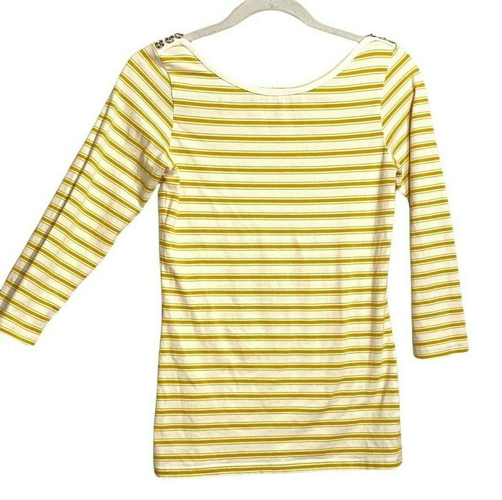 Matilda Jane Womens Top Size Small S Yellow White Striped